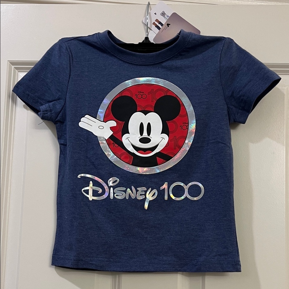 Disney Navy Blue Mickey Mouse 100th Anniversary Tee